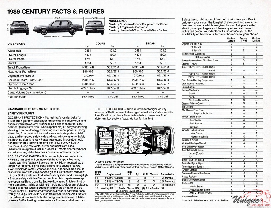 1986 Buick Century (Canada) Brochure Page 1